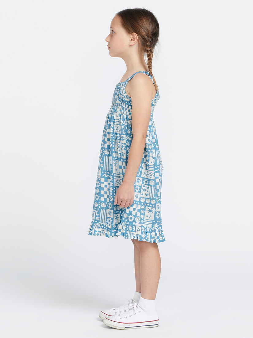 Girls Hangin' Loose Dress - Laguna Blue