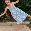 Girls Hangin' Loose Dress - Laguna Blue