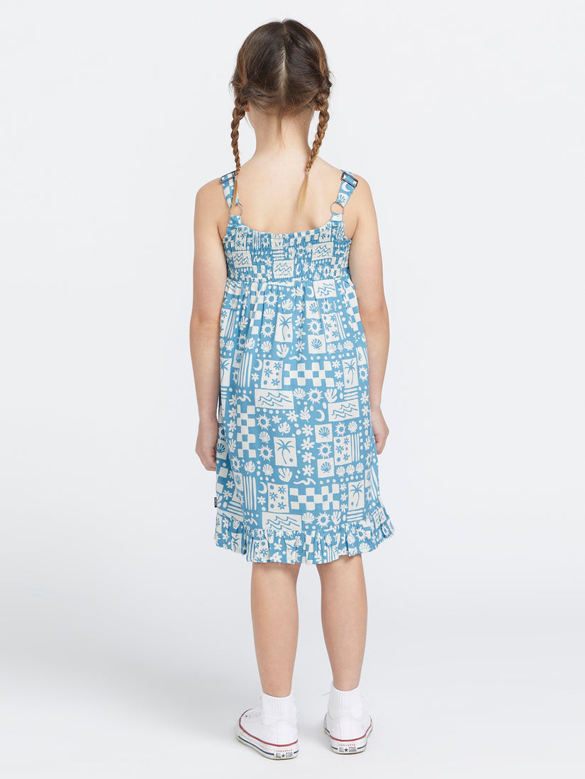 Girls Hangin' Loose Dress - Laguna Blue