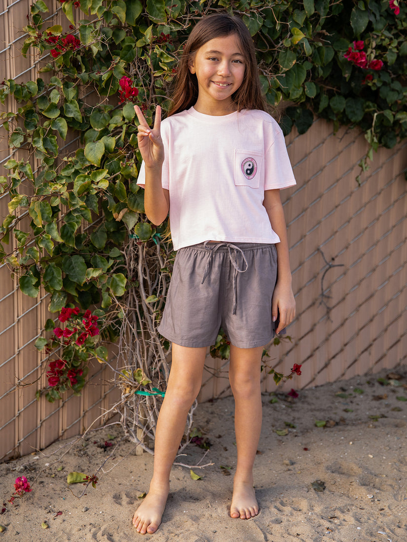 Girls Pocket Dial Tee - Light Peony