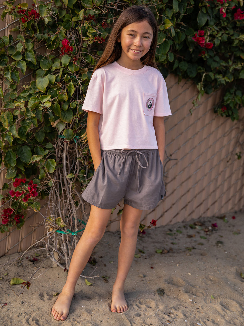 Girls Pocket Dial Tee - Light Peony