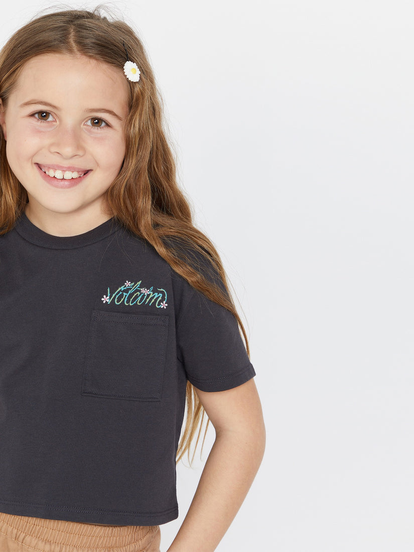 Girls Pocket Dial Tee - Vintage Black