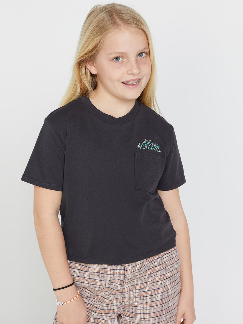 Girls Pocket Dial Tee - Vintage Black