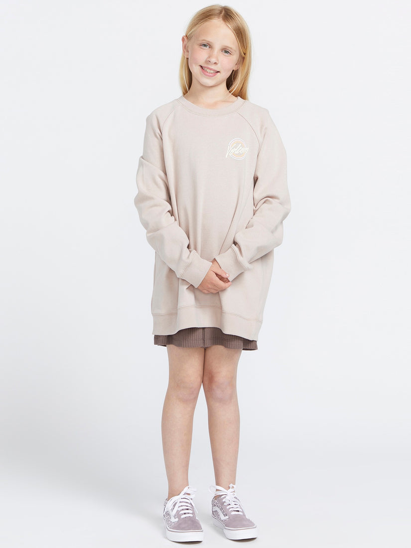 Girls Truly Stokin Boyfriend Crew Sweatshirt - Mushroom