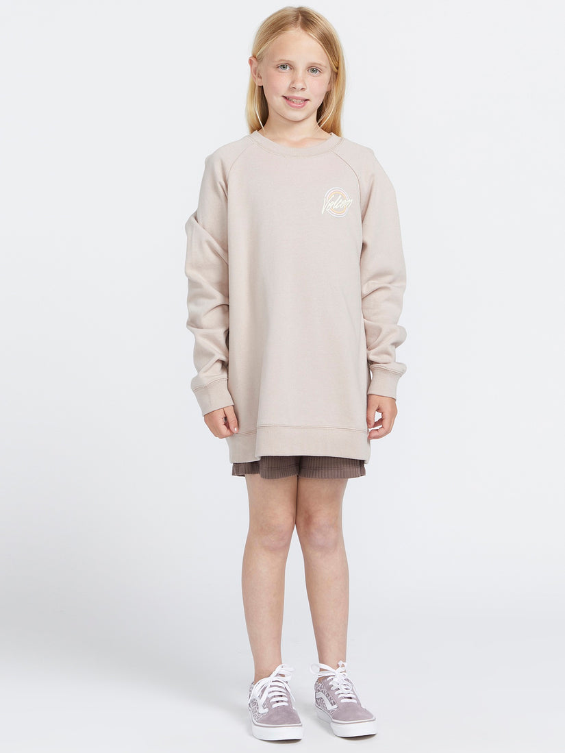 Girls Truly Stokin Boyfriend Crew Sweatshirt - Mushroom