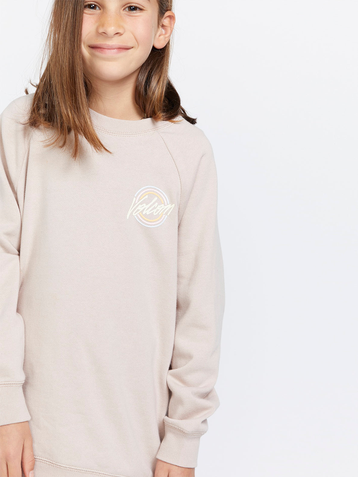 Girls Truly Stokin Boyfriend Crew Sweatshirt - Mushroom – Volcom US