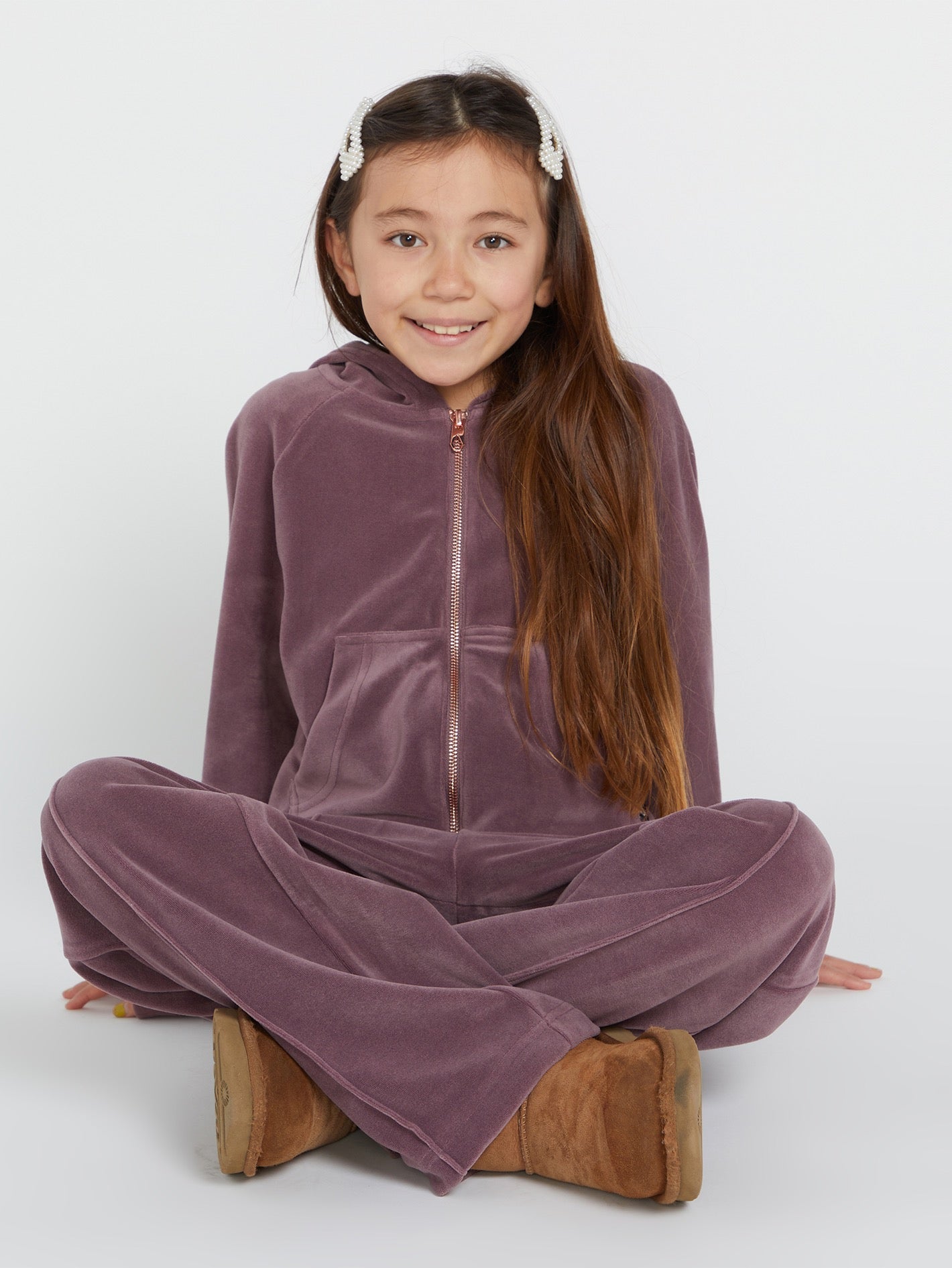 Girls Lived in Lounge Velour Zip Fleece Jacket - Acai – Volcom US