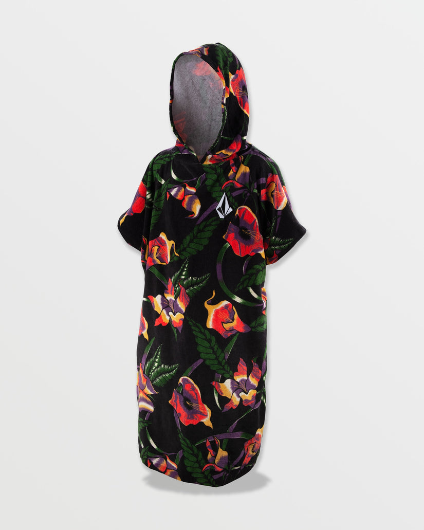 Hooded Changing Towel - Black Floral Print