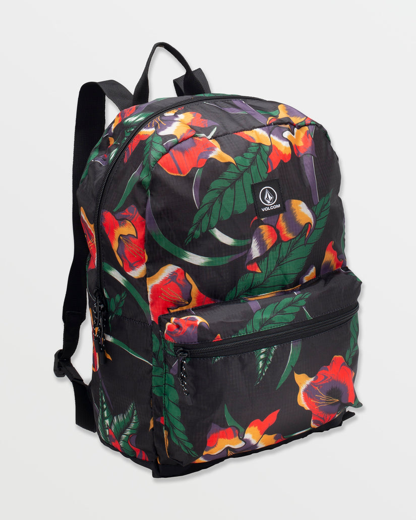 Bt Packable Backpack - Black Floral Print