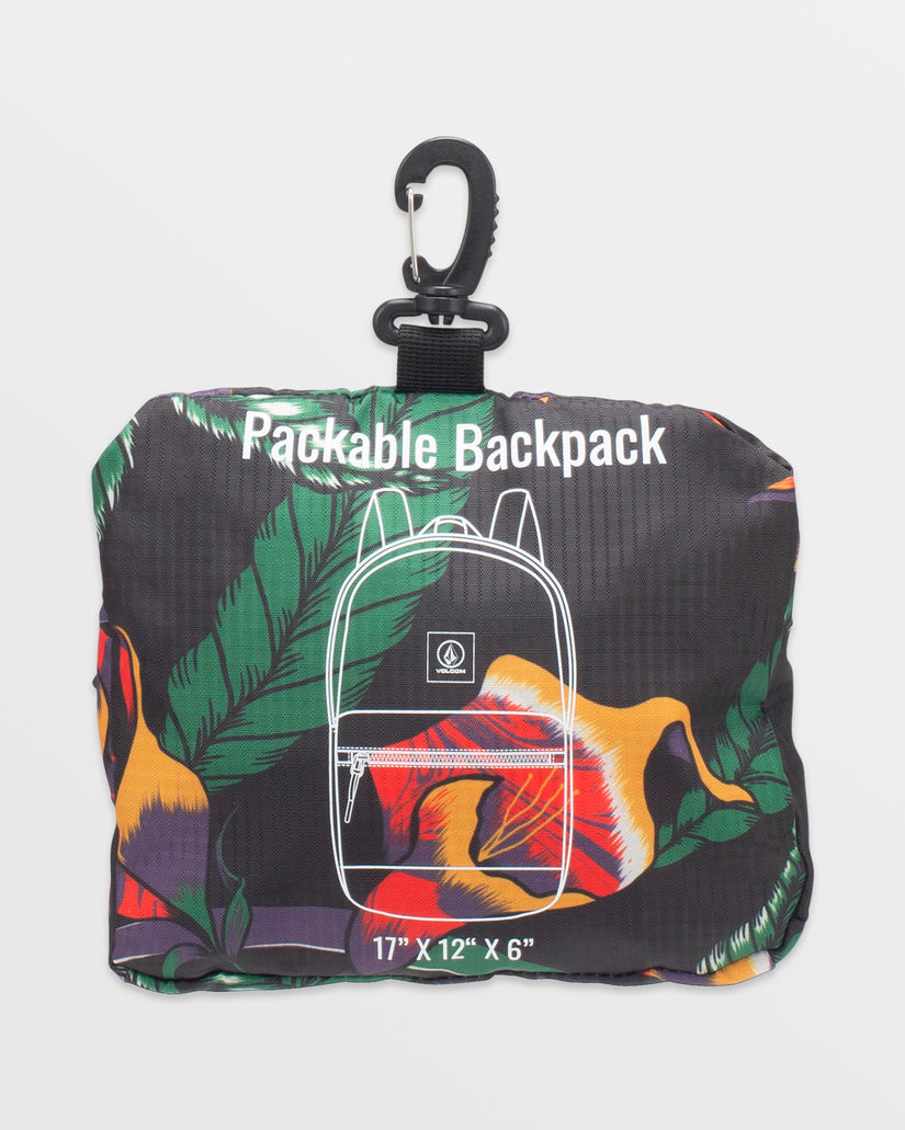 Bt Packable Backpack - Black Floral Print