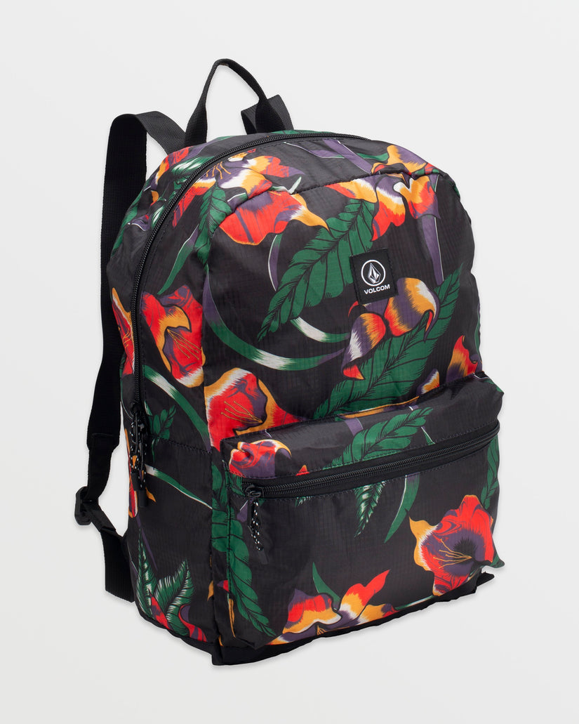 Bt Packable Backpack - Black Floral Print