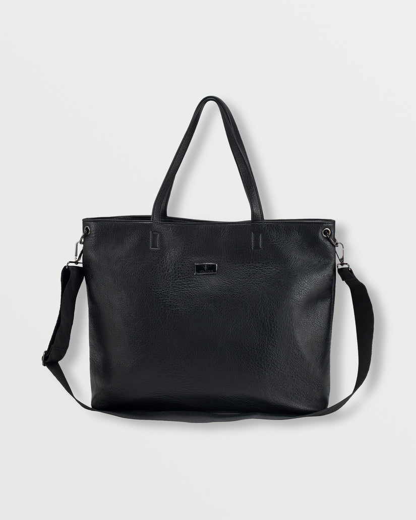 Strapped Laptop Tote - Black