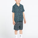 Little Boys Asphalt Beach Short Sleeve Shirt - Black