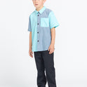 Little Boys Satostone Short Sleeve Shirt - Crete Blue