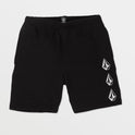 Little Boys Iconic Stone Elastic Waist Fleece Shorts - Black