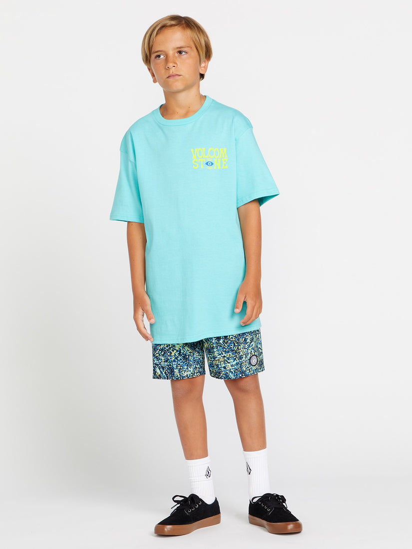 Little Boys Viz Fray Short Sleeve Tee - Crete Blue