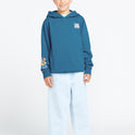 Little Boys Stone Badge Sweatshirt - Dark Blue