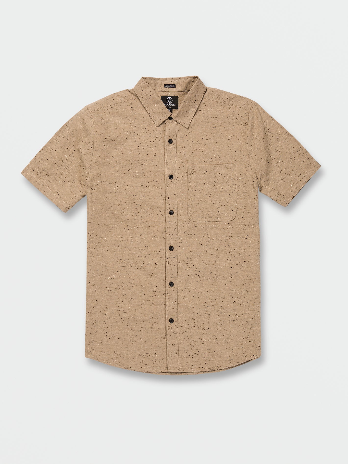 Date Knight Short Sleeve Shirt Khaki Volcom Us 0665