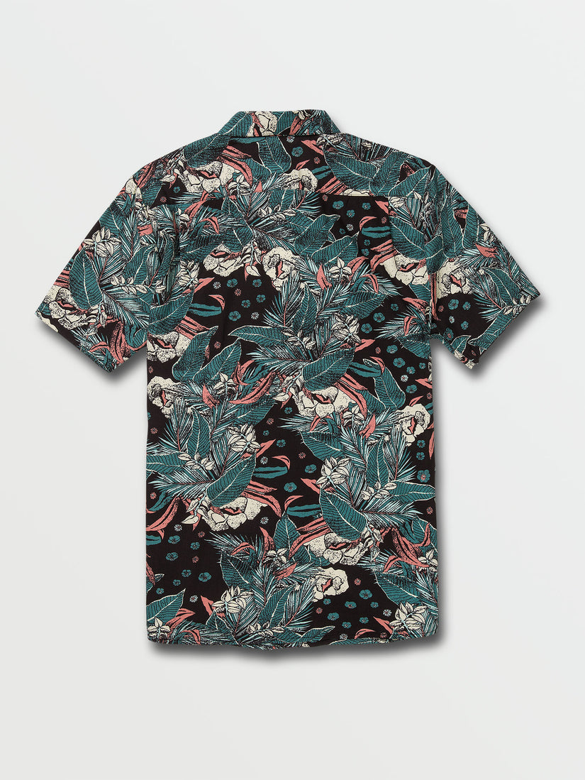 Nada Floral Short Sleeve Shirt - Black (A0442101_BLK) [B]