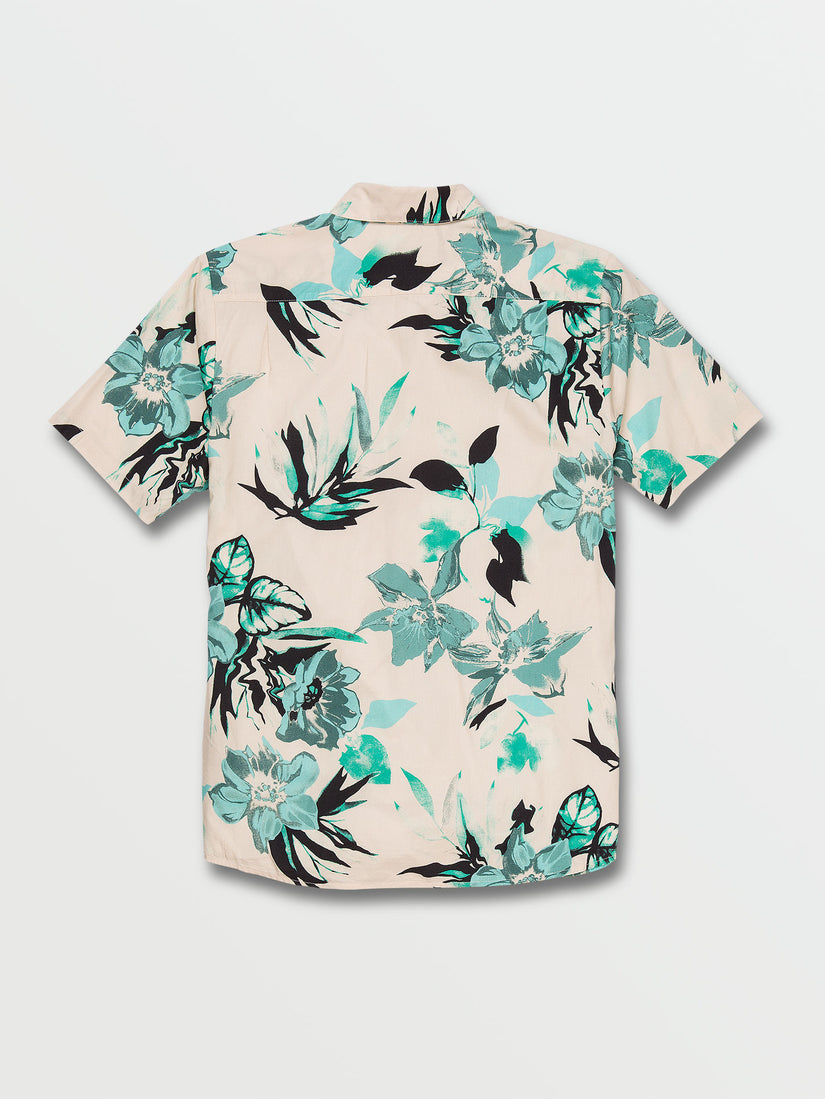 Marble Floral Short Sleeve Shirt - Whitecap Grey (A0442105_WCG) [B]