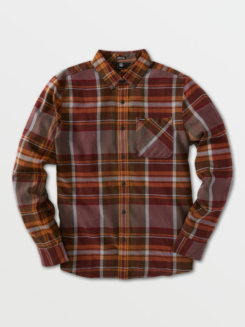 Caden Plaid Long Sleeve Flannel - Port (A0532101_POR) [F]