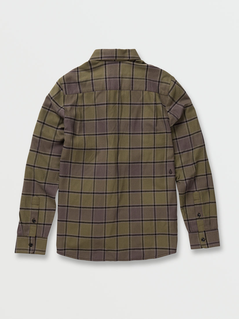 Caden Plaid Long Sleeve Flannel - Military (A0532203_MIL) [B]