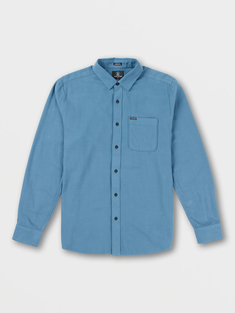 Caden Solid Long Sleeve Shirt - Slate Blue (A0532204_SLB) [F]