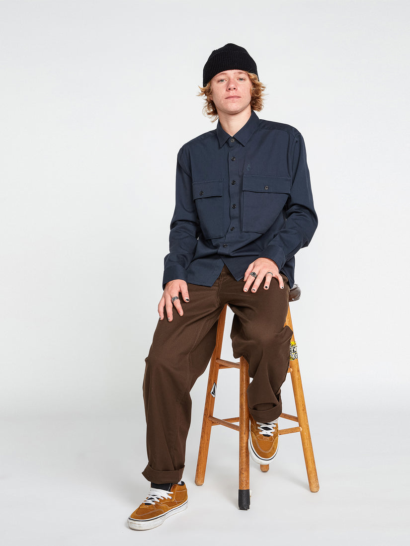 Louie Lopez Long Sleeve Work Shirt - Navy (A0532205_NVY) [58]