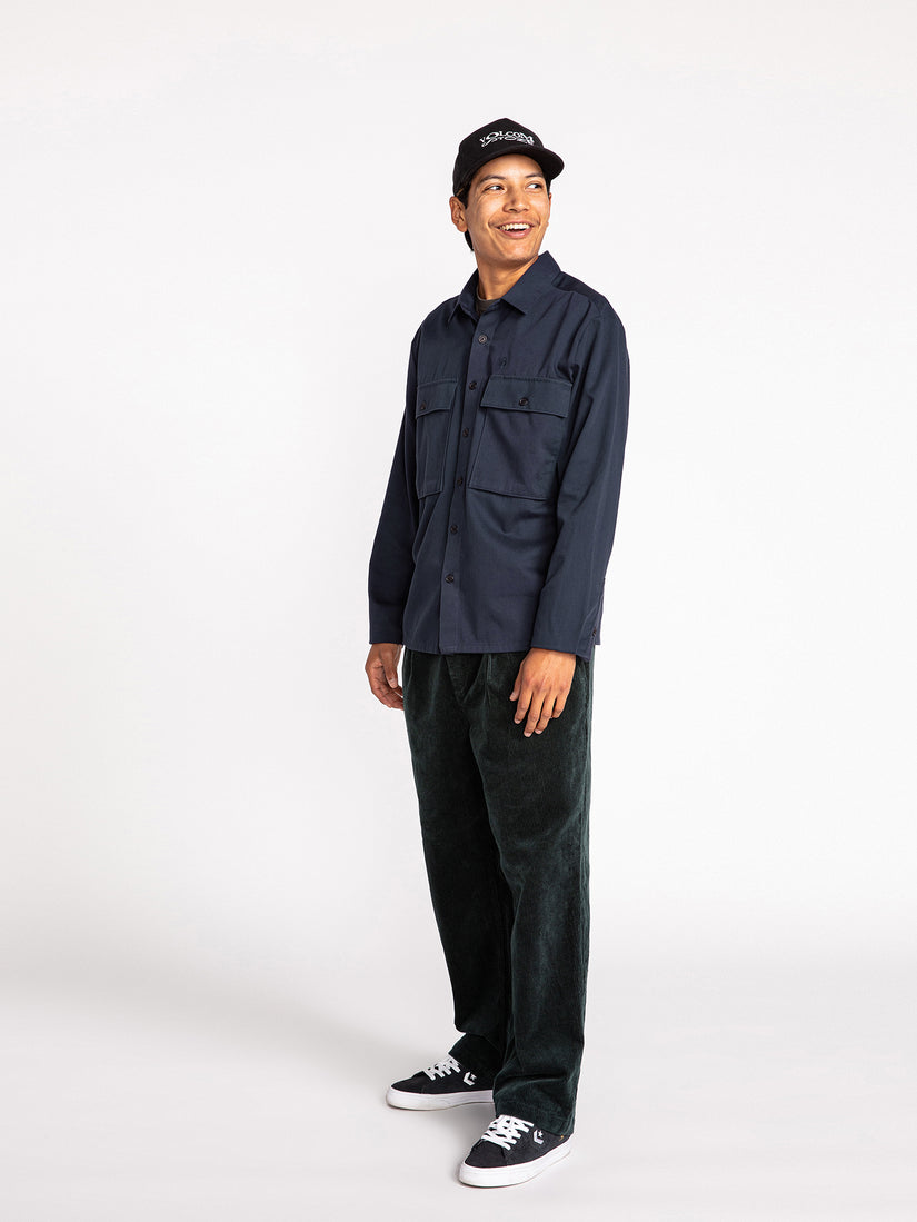 Louie Lopez Long Sleeve Work Shirt - Navy (A0532205_NVY) [B]