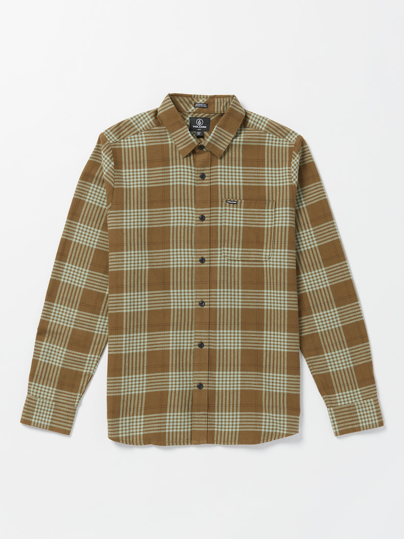 Caden Plaid Long Sleeve Shirt - Mud (A0532303_MUD) [F]