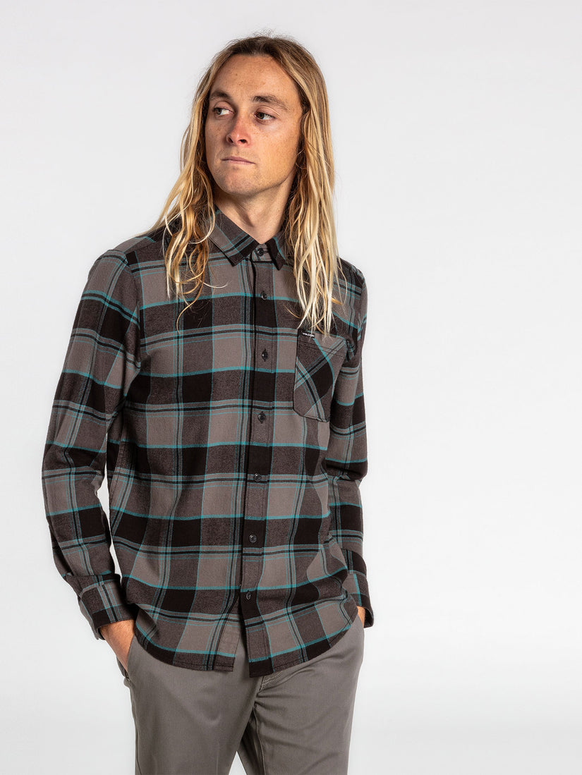 Caden Plaid Long Sleeve Flannel - Black (A0542105_BLK) [5]