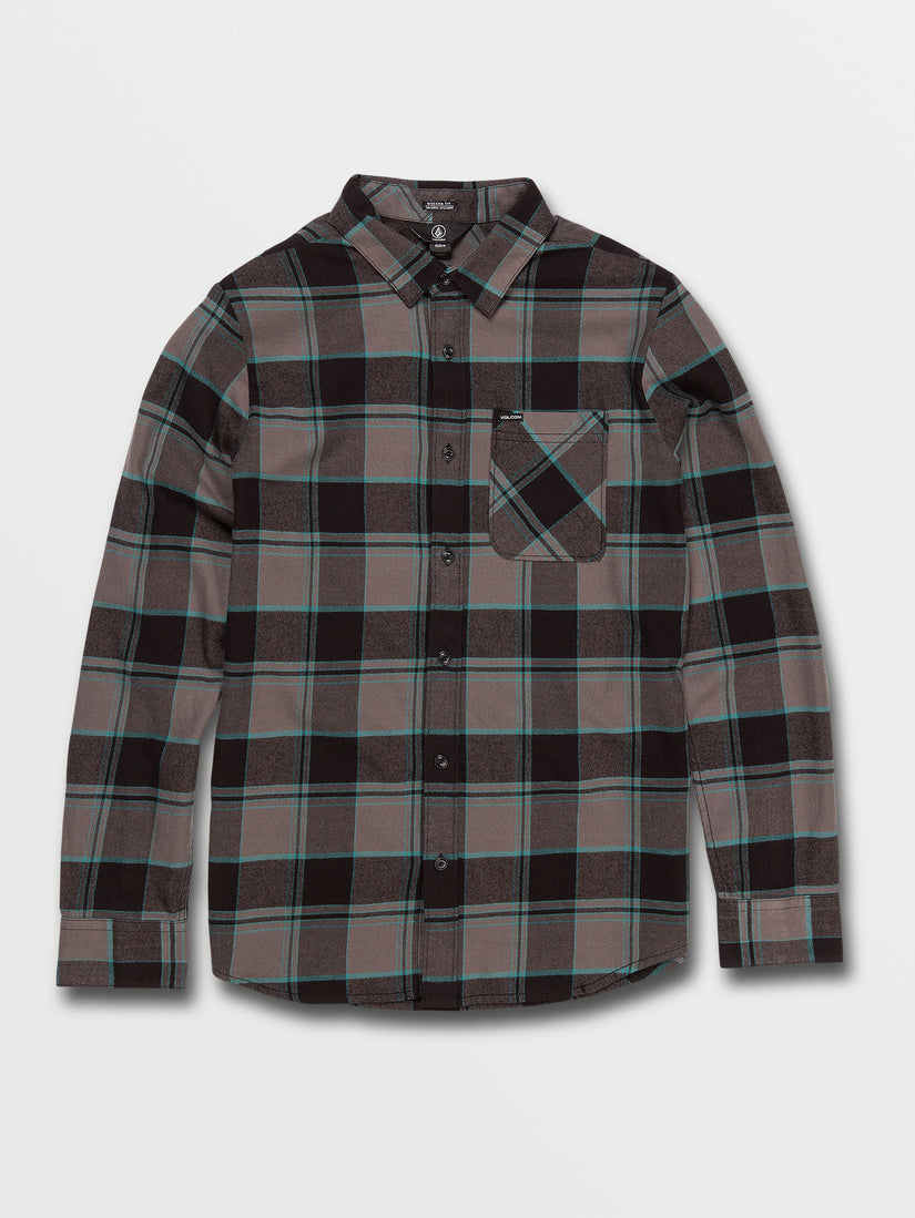 Caden Plaid Long Sleeve Flannel - Black (A0542105_BLK) [F]