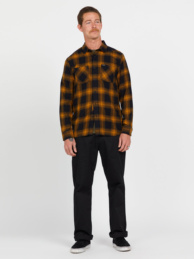 Netastone Long Sleeve Flannel - Rinsed Black (A0542203_RIB) [F]