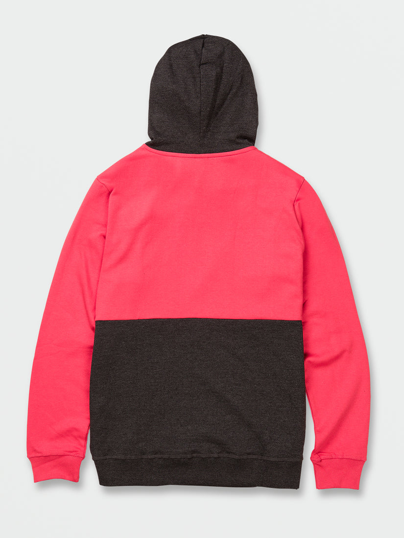 Contrast Pullover Fleece Hoodie - Cayenne