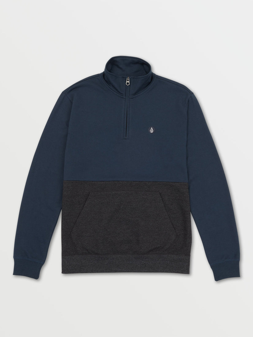 Contrast Quarter Zip Hoodie - Navy Combo