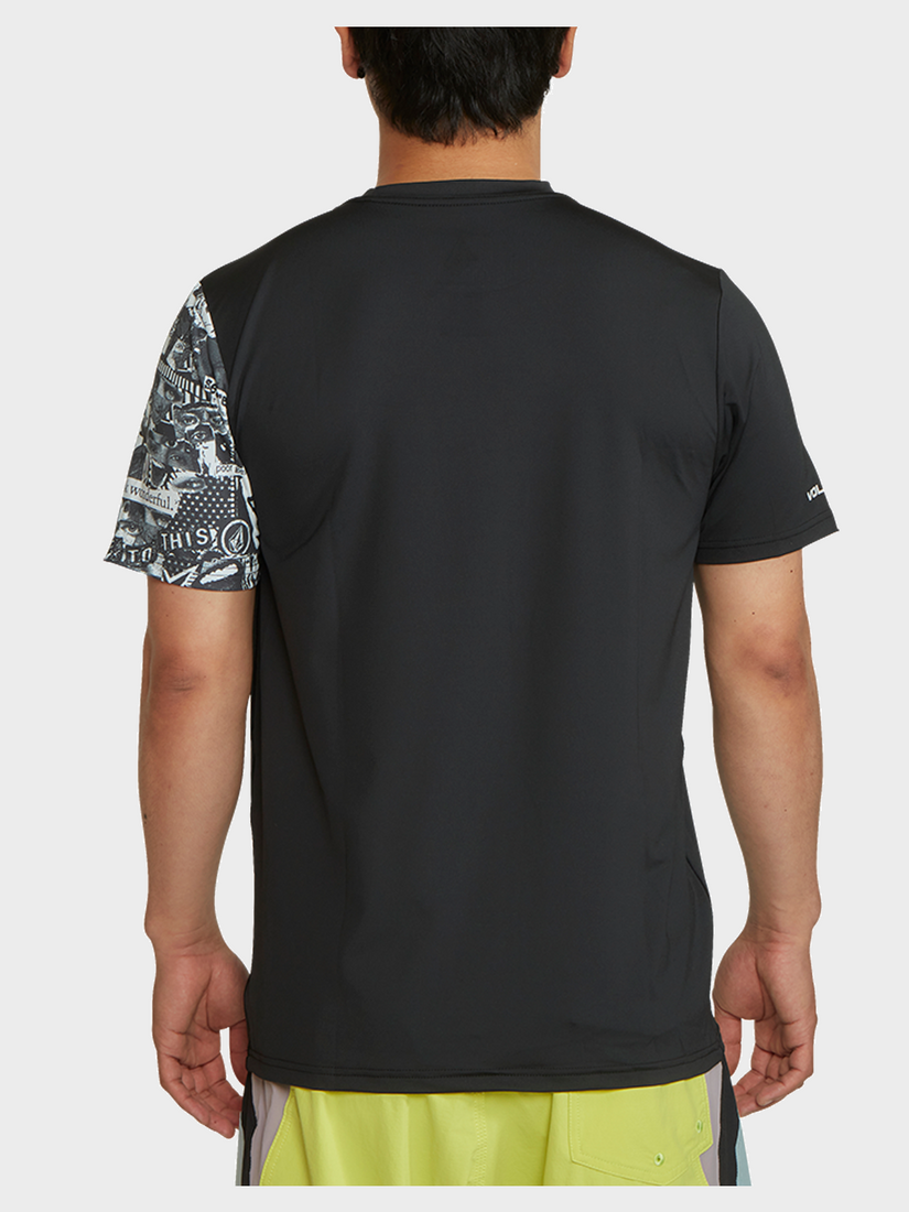 Japan Collage Short Sleeve Rashguard - Black