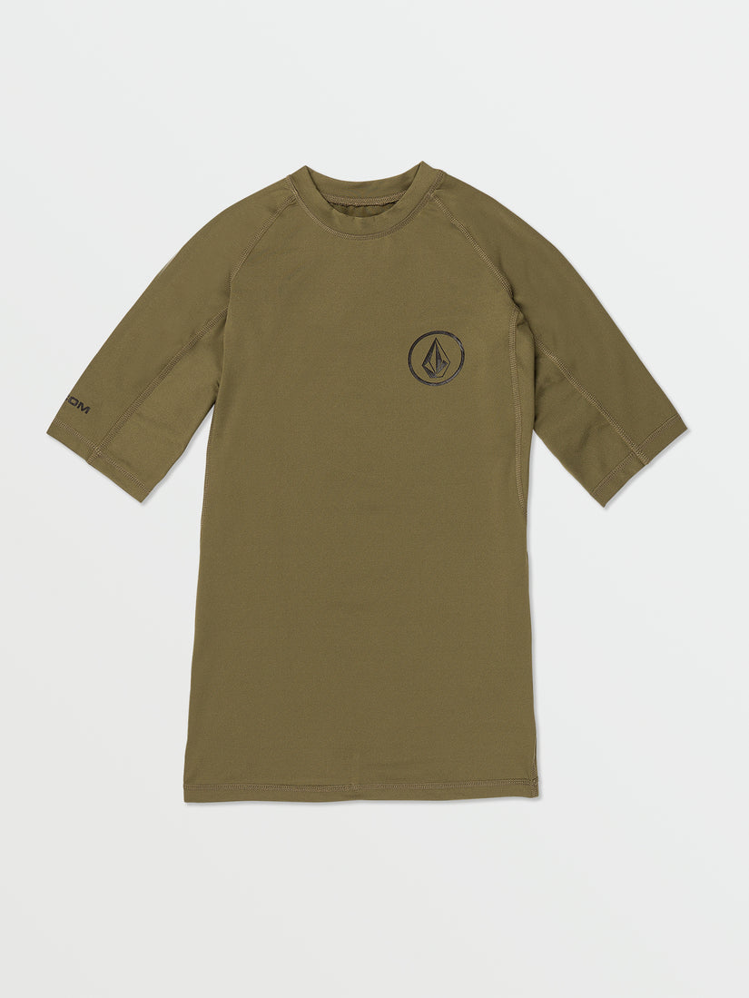 Lido Solid Short Sleeve UPF 50 Rashguard - Military (A9112302_MIL) [F]