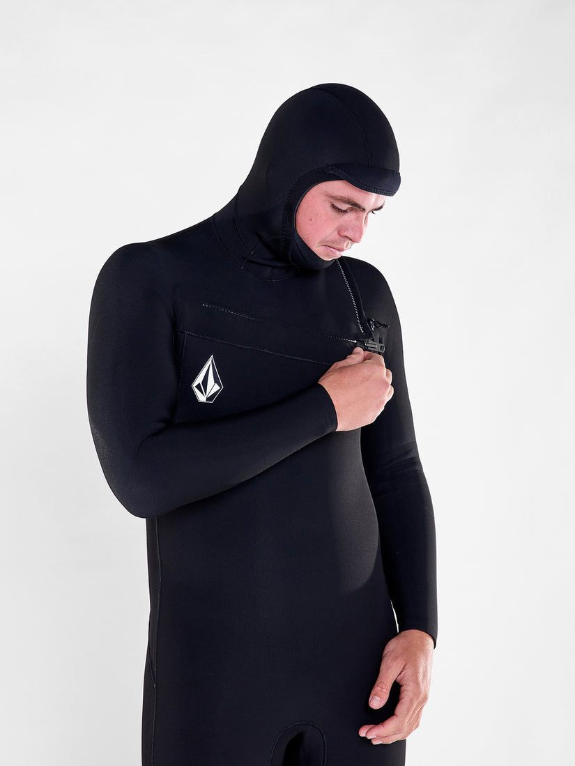 Mens Modulator 5/4/3mm Hood Chestzip Fullsuit - Black