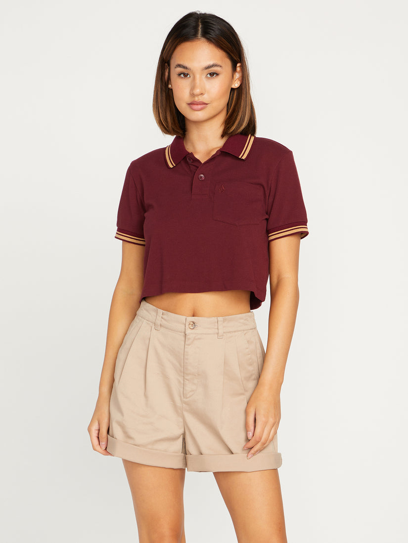 Poolup Polo Short Sleeve Shirt - Burgundy (B0112304_BUR) [F]