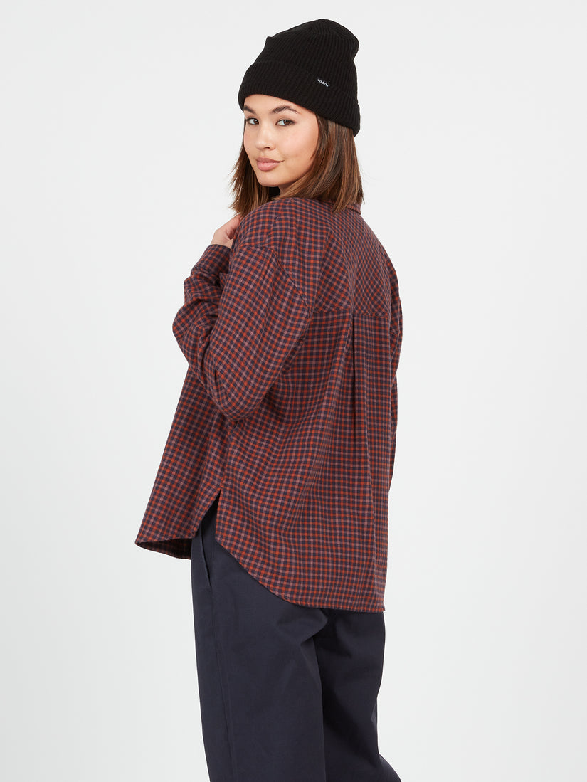 Plaid To Meet U Long Sleeve Flannel - Midnight Blue (B0512100_MDB) [B]