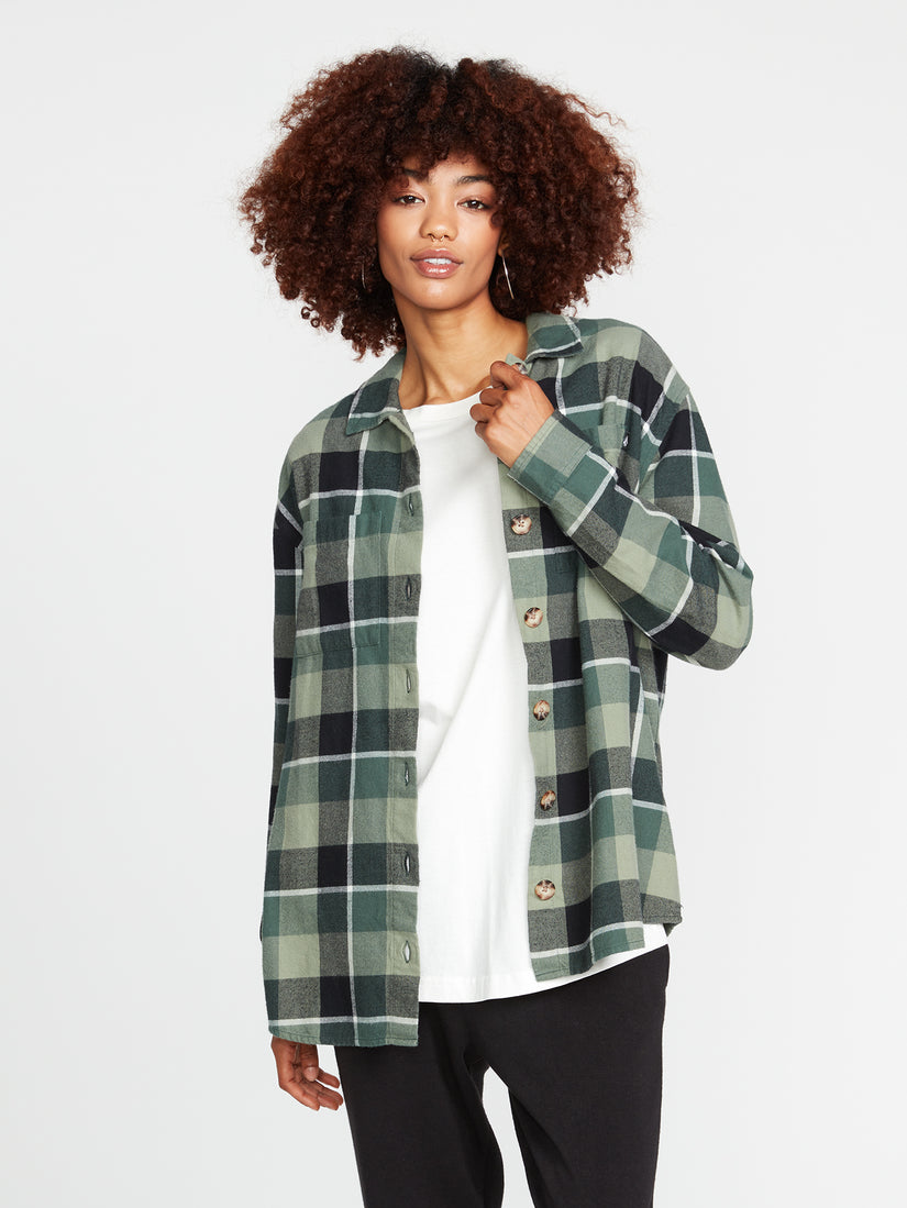 Oversize Me Flannel - Dark Pine (B0532202_DPN) [1]