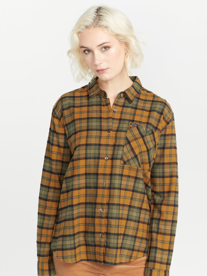 Plaid To Meet U Long Sleeve Shirt - Bronze (B0532302_BRZ) [5]