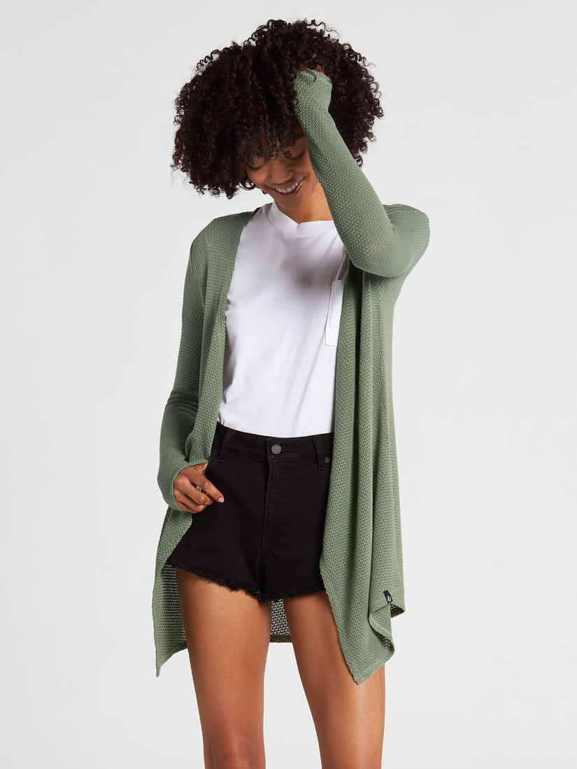 Go Go Wrap Cardigan - Light Army (B0712104_LAR) [F]