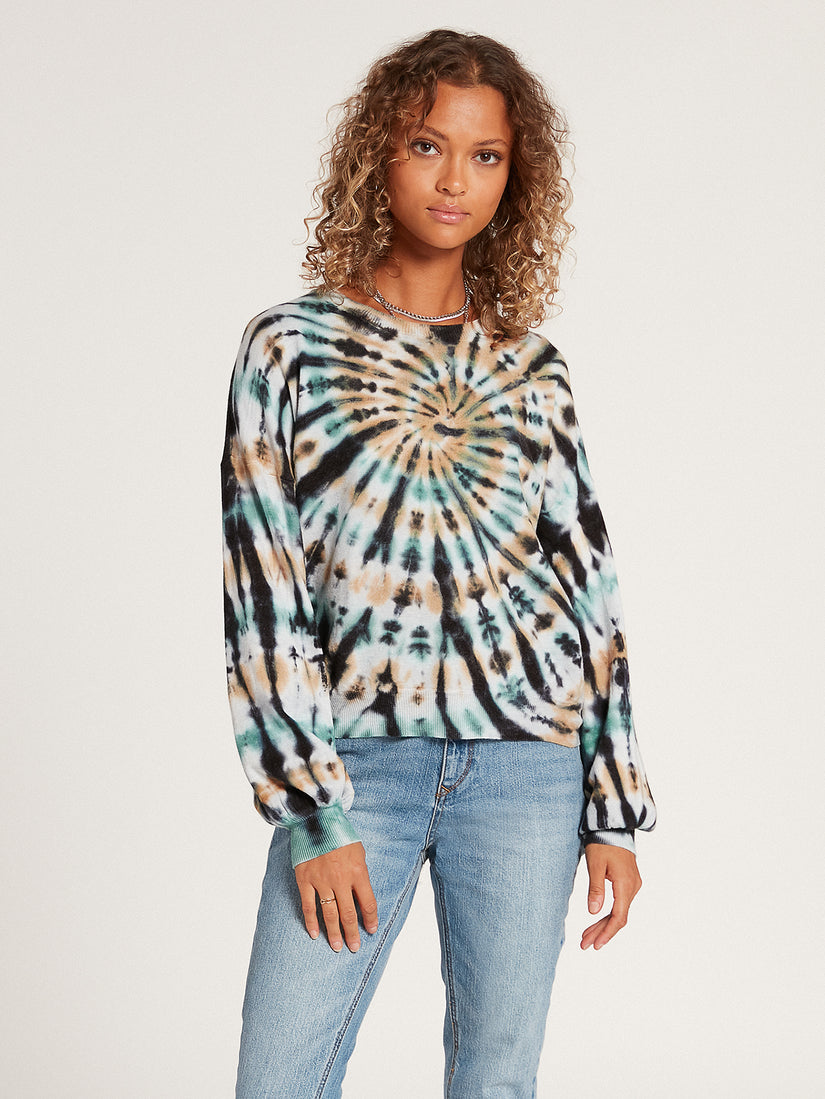 Dye Tying Crew Neck Sweater - Multi (B0722103_MLT) [F]