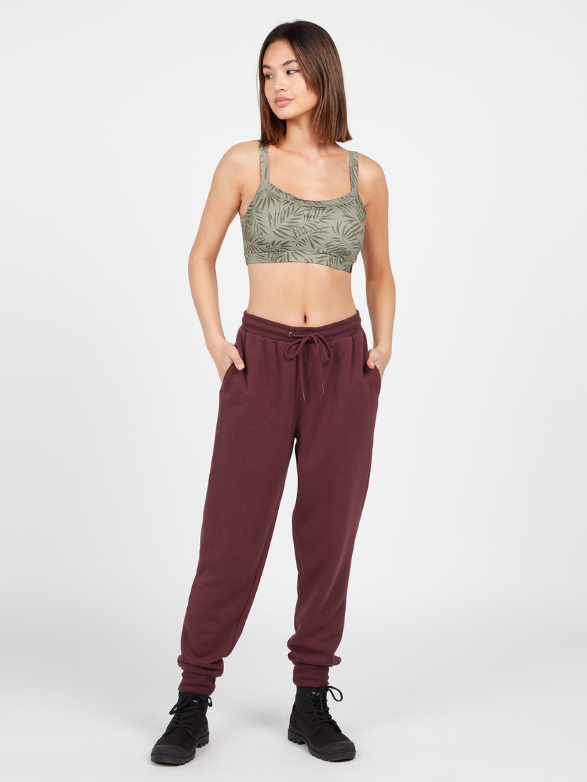 Stone Stacked Jogger Pants - Burgundy (B1232203_BUR) [1]