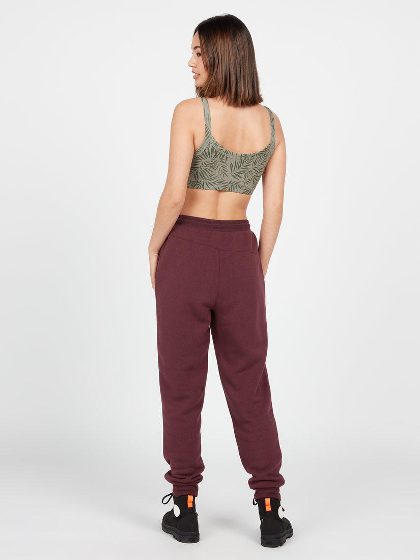 Stone Stacked Jogger Pants - Burgundy (B1232203_BUR) [B]