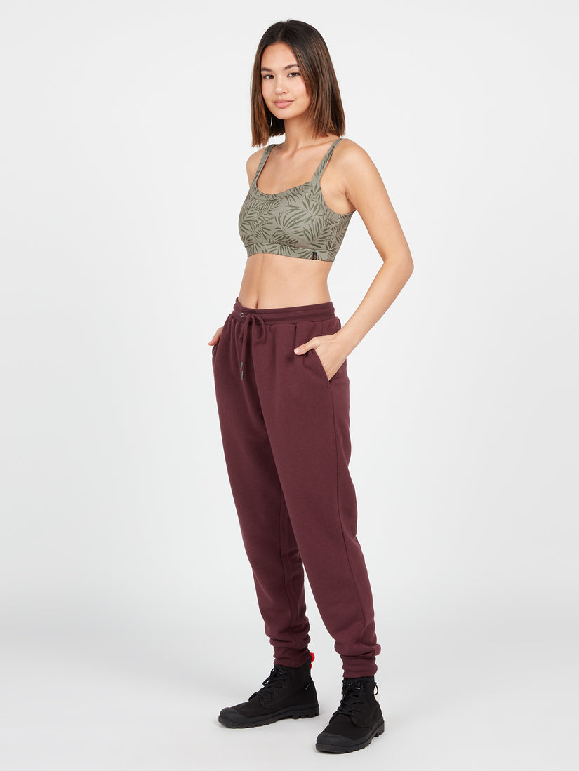 Stone Stacked Jogger Pants - Burgundy (B1232203_BUR) [F]