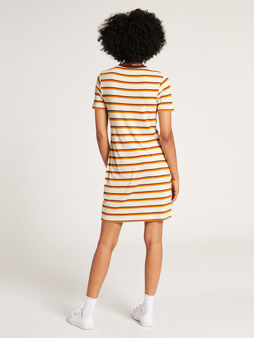 Avoid the Void Striped T-Shirt Dress - Multi (B1332100_MLT) [B]