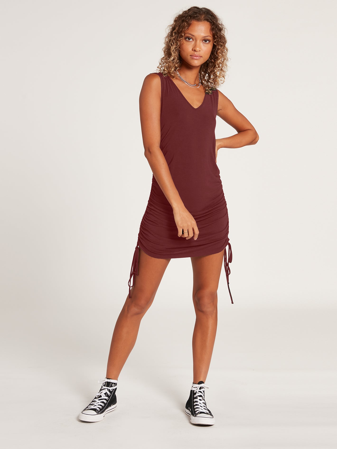 Cinch Ur Here Tie Side Dress - Auburn | Volcom US