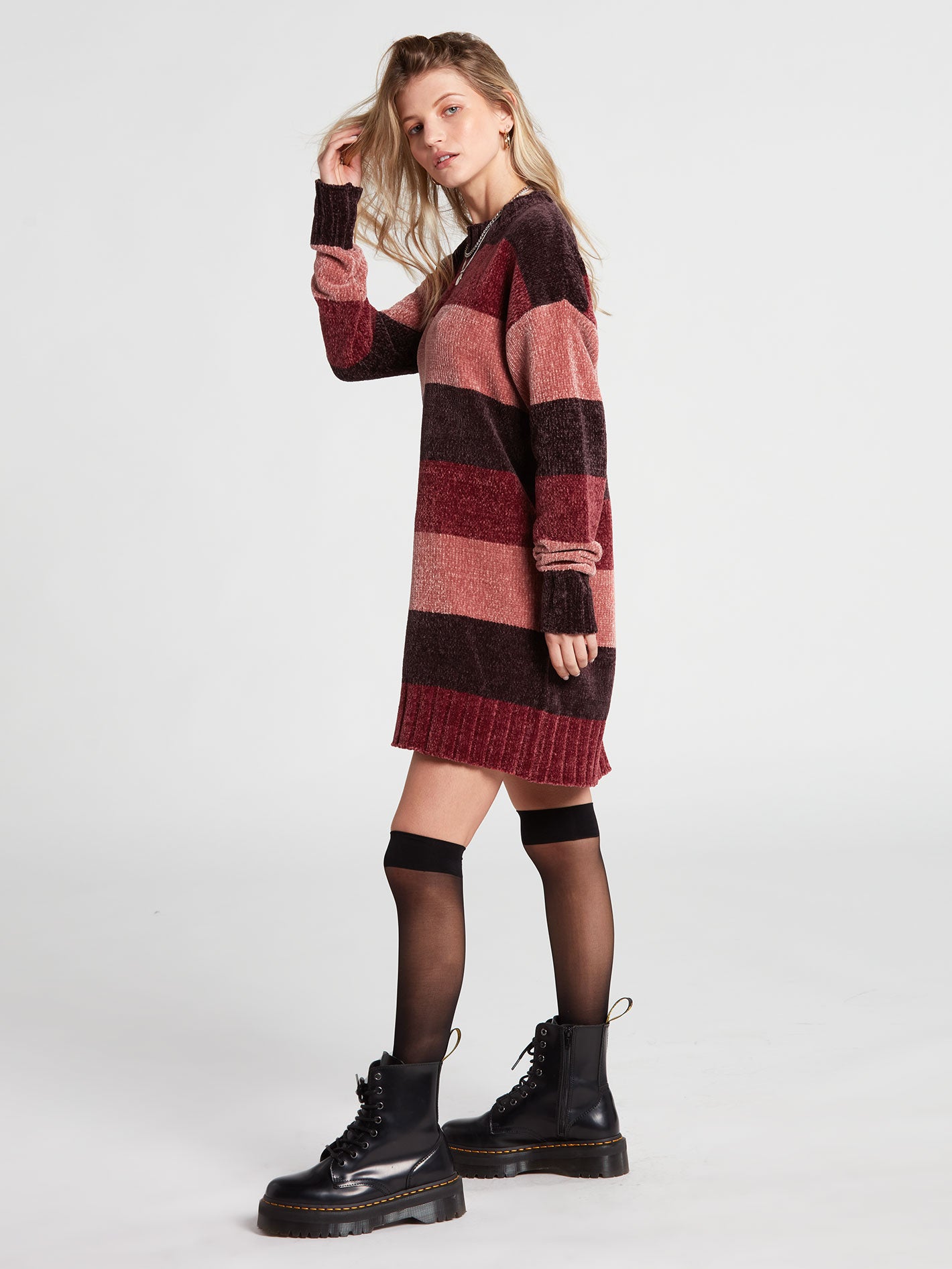 Bubble Tea Sweater Mini Dress - Black Plum – Volcom US